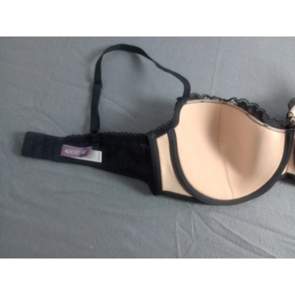 Adore Me Black Sexy Lace Lined Lightly Padded Underwire Push-Up Bra  36DDD